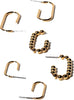 Charming Charlie 3 Pairs of Gold-Plated Assorted C-Hoop Earrings - Unleash Your Inner Eleg - Image 1