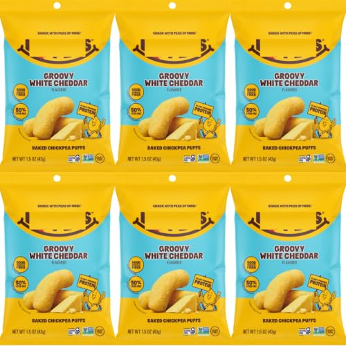 Chickpea Puffs Groovy White Cheddar, 1.5 oz, 6 Pack - Personal Care