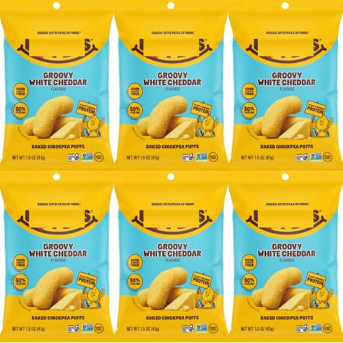 Chickpea Puffs Groovy White Cheddar, 1.5 oz, 6 Pack - Personal Care