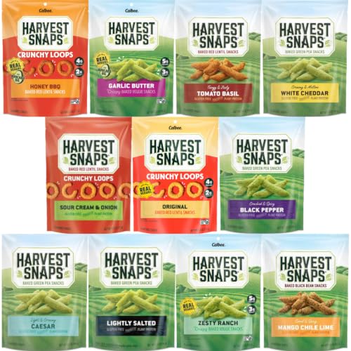 Variety Pack Harvest Snaps Baked Veggie Snack Crisps, 11 Flavors, 11 Bags - Personal Care