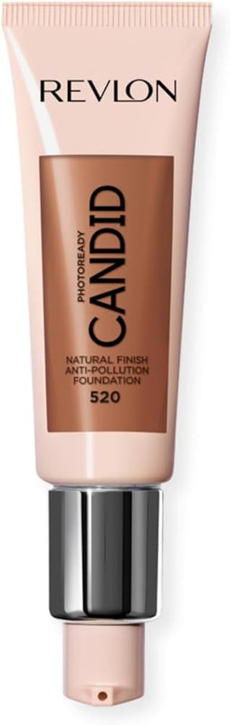 Revlon PhotoReady Candid Natural Finish Foundation, with Anti-Pollution, Antioxidant, Anti-Blue Light Ingredients, 520 Cocoa, 0.75 fl. oz. - Face Makeup - Beauty