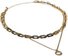 Charming Charlie 2-Layered Gold-Plated Choker Necklace - Chain Link Choker and Curb Chain  - Image 1