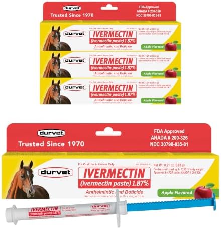 Ivermectin Paste Dewormer - 6.08g dose @ 1.87%-Apple Flavored, 3 Count