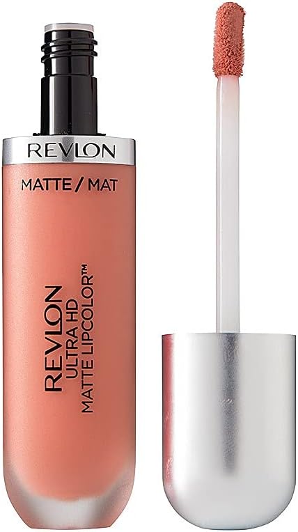 REVLON Ultra HD Matte Lipcolor Velvety Lightweight Matte Liquid Lipstick in Nude Brown 0.2 oz, Embrace (640), 1 Count