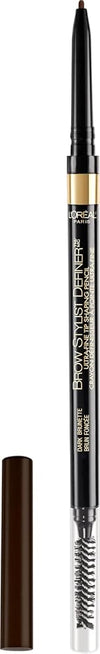 L'Oreal Paris Makeup Brow Stylist Definer Waterproof Eyebrow Pencil, Ultra-Fine Mechanical & Retractable Brow Pencil, Draws Tiny Brow Hairs & Fills in Sparse Areas & Gaps, Dark Brunette, 0.003 oz.