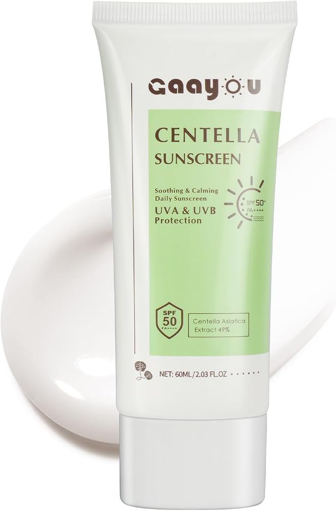 Centella Sunscreen SPF50 PA++++ Calming Moisture Facial Sunscreen Centella Asiatica Korean Sunscreen Matte No White Cast Face Sun Screen for Oily Sensitive Skin