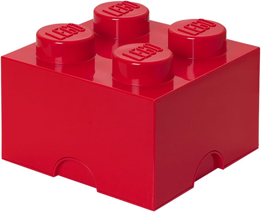 LEGO Storage Brick 4 5.6 L Storage Box with Lid Red