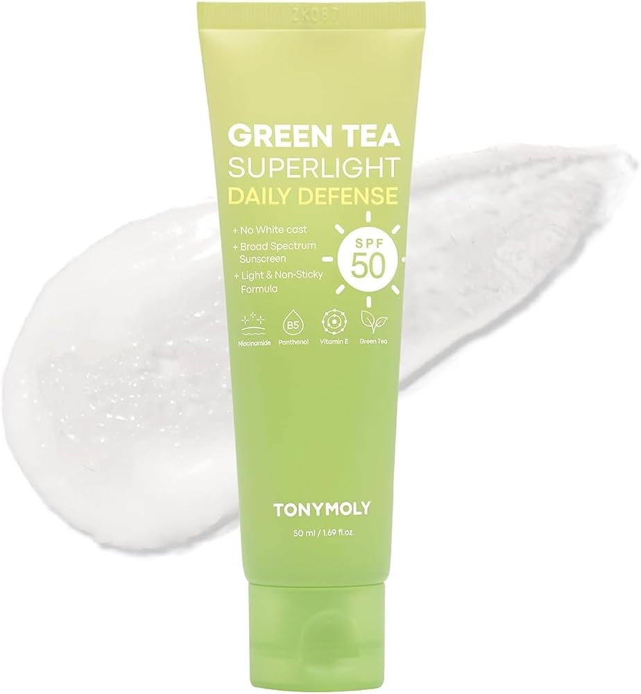 Tonymoly Green Tea Face Sunscreen SPF 50+ PA++++, No White Cast, 1.69 fl oz - Personal Care