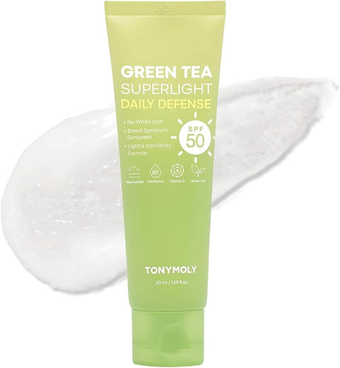 Tonymoly Green Tea Face Sunscreen SPF 50+ PA++++, No White Cast, 1.69 fl oz - Personal Care