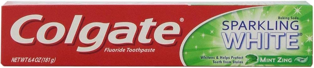Colgate, Sparkling White Baking Soda Anticavity Fluoride Toothpaste Zing oz, Mint, 6 Ounce