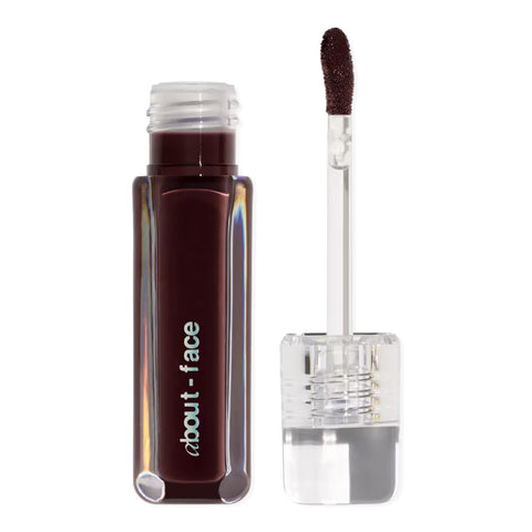 About-Face Light Lock Lip Gloss - Plum Brown (0.21Oz) Long-Lasting, Non-Sticky Shine