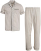 Ten West Apparel Men's 2-Piece Pajama Set with Short Sleeve Shirt and Long Pants, Size Large, Grey - Personal Care