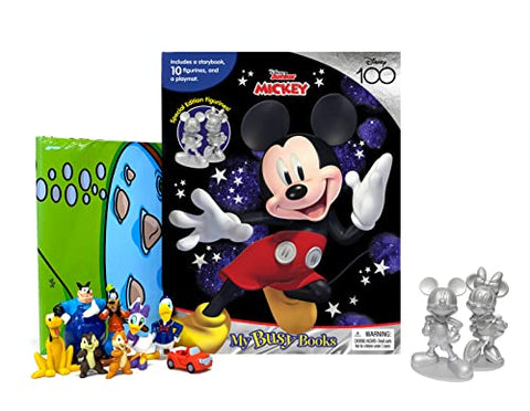 Disney 100 Limited Edition Mickey My Busy Books - Storybook, 10 figurines, playmat [Board book] Phidal Publishing Inc. - Personal Care