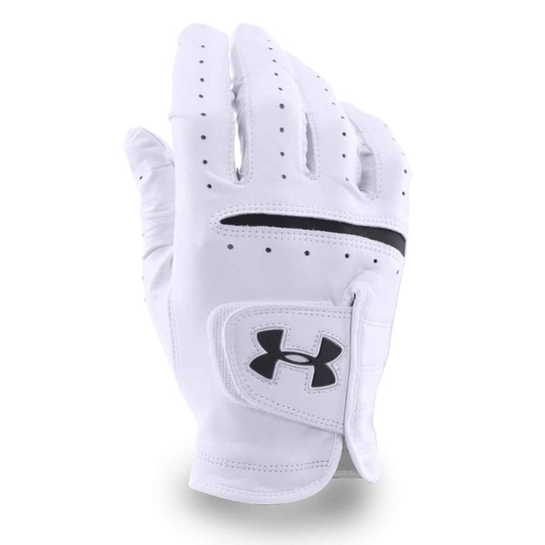 Under Armour Men's Strikeskin Tour Golf Glove, White (100)/Black, Right Hand Medium