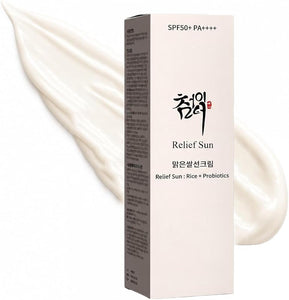 Relief SUN Relief Sun Organic Korean sunscreen SPF50+ Organic Korean sunscreen SPF50+, PA++++ Riceand Probiotics | Korean Skin Care Solution for All Skin