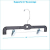 Sswbasics Black Plastic Skirt and Pants Hangers with Clips, 14 in | Anchored chrome swivel - Image 5