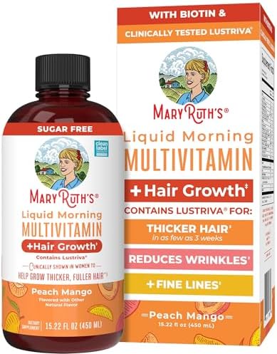MARYRUTH'S Liquid Multivitamin + Hair Growth, Clinically Thicker Hair, 15oz