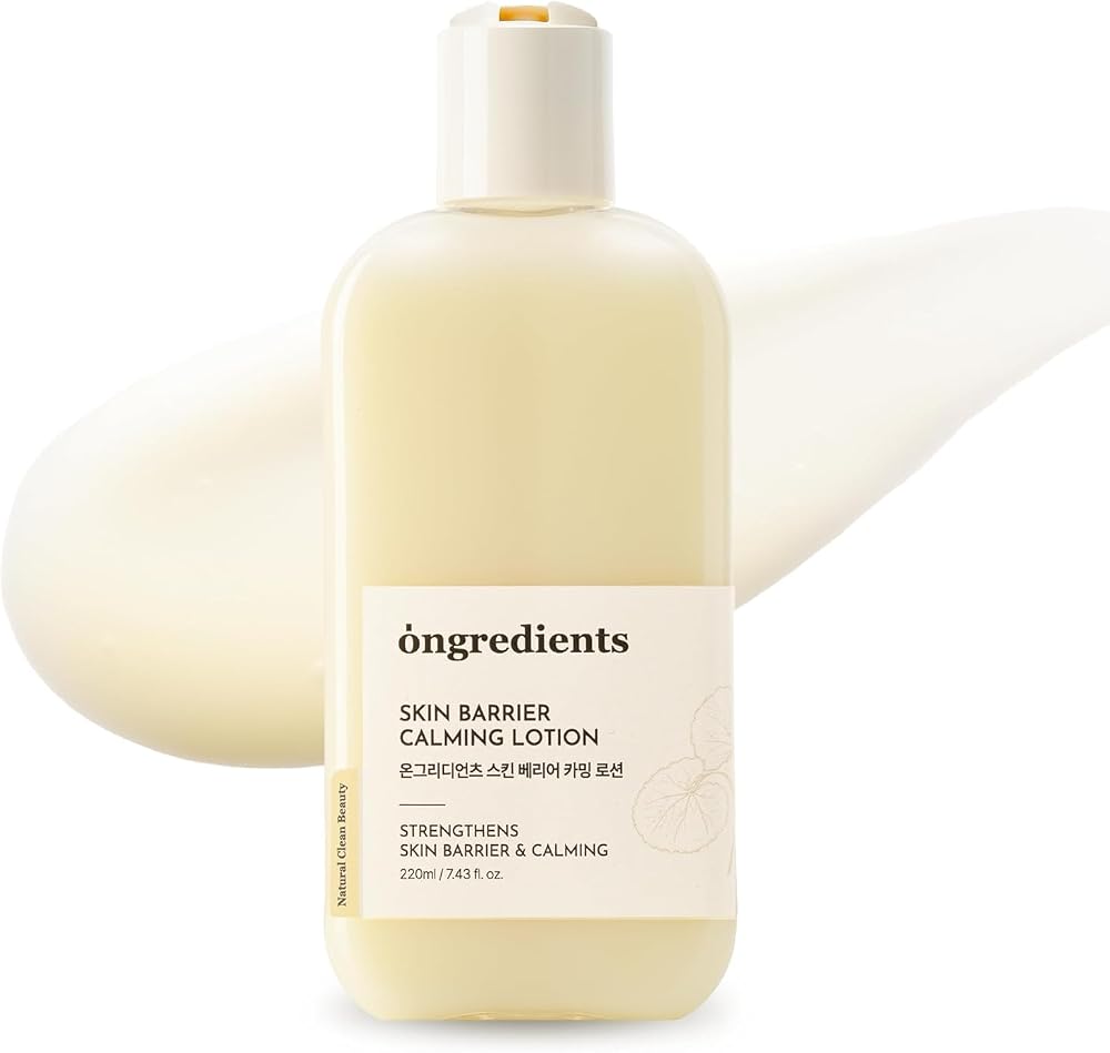 Ongredients Skin Barrier Calming Lotion | Lightweight Moisturizer for Dry, Sensitive Skin | Centella, 9-Peptide Complex, Glucose, Soothing, Hydrating | Vegan, Korean skincare (220ml / 7.43 fl Oz)