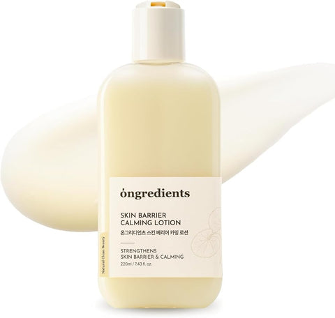 Ongredients Skin Barrier Calming Lotion | Lightweight Moisturizer for Dry, Sensitive Skin | Centella, 9-Peptide Complex, Glucose, Soothing, Hydrating | Vegan, Korean skincare (220ml / 7.43 fl Oz)