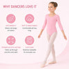 Moret Kids Girls Ballet Dance 2-Pack 3/4 Sleeve Leotard Set, Black and Pink Classic Scoop  - Image 2