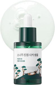 Round LAB Pine Calming Cica Ampoule 1.01 Fl Oz, Hydrating and Soothing Serum with Pine Cica and Hyaluronic Acid for Skin Barrier Strengthening, Gentle Exfoliation, and Deep Moisture, Korean Skincare