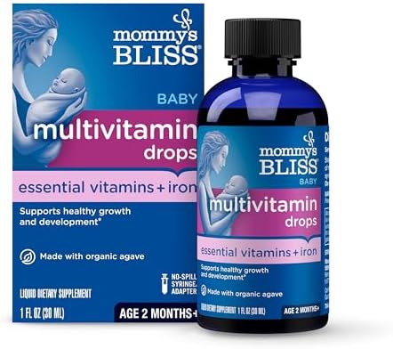 Mommy's Bliss Baby Multivitamin + Iron, Daily Essential Baby Vitamins for Immune Support, Healthy Growth & Bone Development, Age 2 Months+, 30 ml
