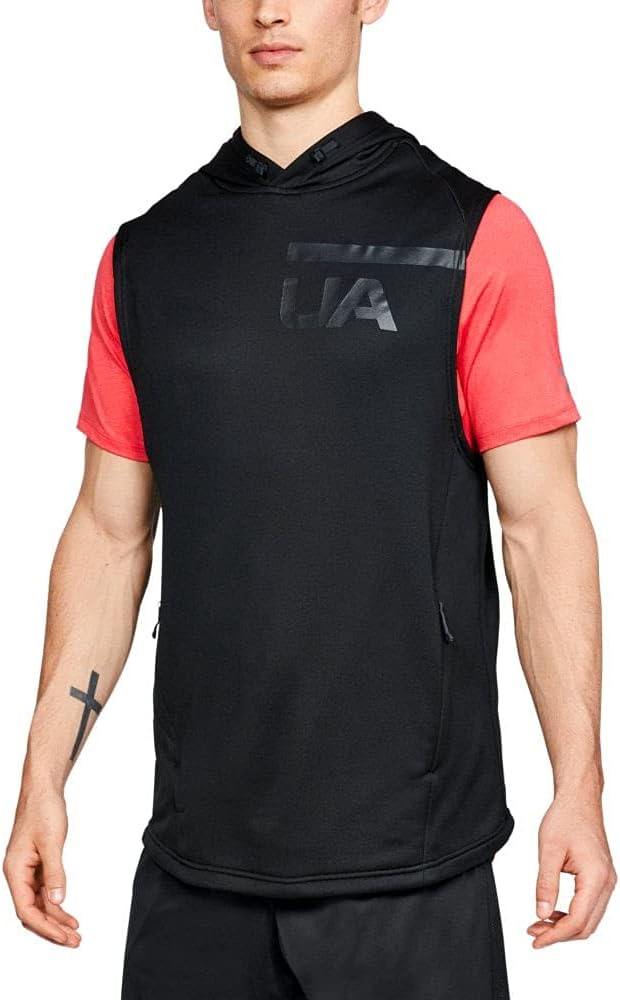 Under Armour Men's Tech Terry Sleeveless Hoodie, Steel/Black, Medium - Personal Care