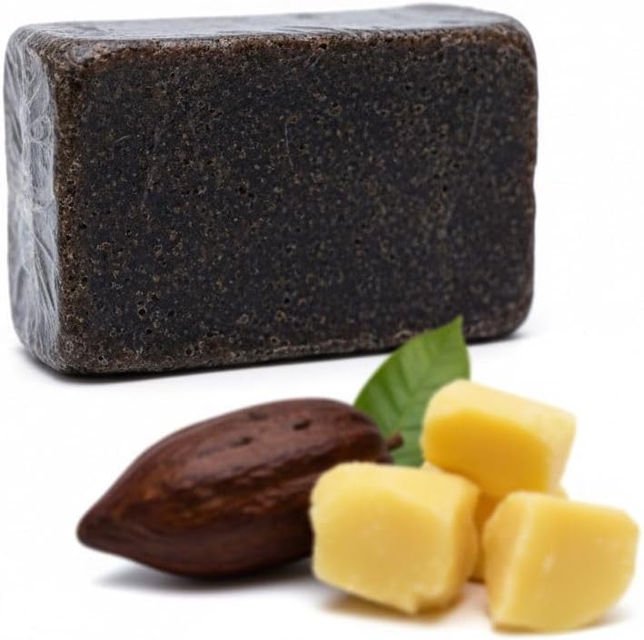 Raw NATURAL ORGANIC AFRICAN BLACK SOAP, for PERFECT Skin Tone and All Skin Types. Natural Ingredients- Made In Ghana - 4oz - Personal Care