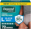 Depend Fresh Protection Adult Diapers for Men, Large, 72 Count - Personal Care - Image 1