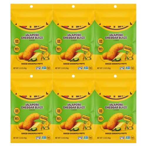 Chickpea Puffs Jalapeno Cheddar Blaze, 1.5 oz, 6 Pack - Personal Care