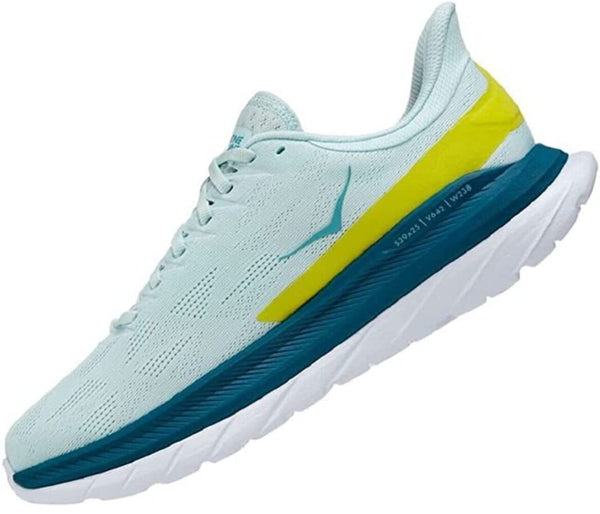 HOKA ONE ONE Men's Mach 4 Running Shoes (Blue Glass/Evening Primrose, us_Footwear_Size_System, Adult, Men, Numeric, Medium, Numeric_12_Point_5)