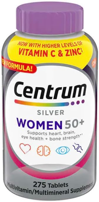 Centrum Silver Women 50 Plus, 275 Tablets per Bottle, with Higher Levels of Vitamin C & Zinc