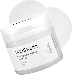 Numbuzin No.4 Toner Pads | Pore Zero Peeled Egg Toner Pad | Gentle Exfoliator, PHA, LHA, Makeup Skin Prep, Panthenol | Korean Skincare for Face | 70 Pads/6.42 fl. oz.