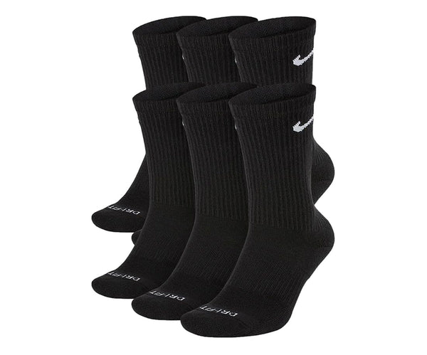 Nike Everyday Plus Cushioned Training Crew Socks (6 Pack) MD Black