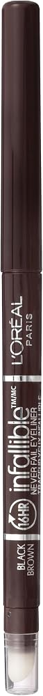 L'Oreal Paris Makeup Infallible Never Fail Original Mechanical Pencil Eyeliner with Built in Sharpener, Black Brown, 0.008 oz., 1 Count - Personal Care