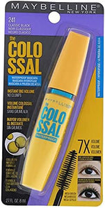 Maybelline Volum' Express The Colossal Waterproof Mascara, Volumizing, Thickening, Clump-Free Make Up Formula, Classic Black, 1 Count