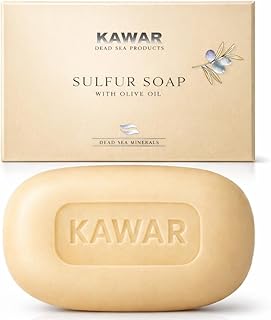 Kawar Premium Dead Sea Sulfur Soap with Olive Oil, Face & Body Bar - Personal Care