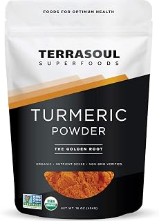 Terrasoul Superfoods Organic Turmeric Powder, 16 Oz : Curcumin - Lab Tested for Purity - Premium Quality - Great for Inflammation