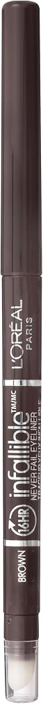 L'Oreal Paris Makeup Infallible Never Fail Original Mechanical Pencil Eyeliner with Built in Sharpener, Brown, 0.008 oz. - Personal Care