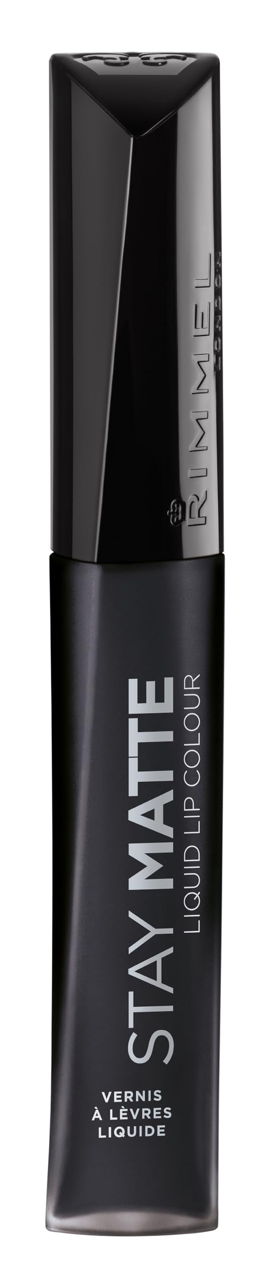 Rimmel London Stay Matte Liquid Lip Color with Full Coverage Kiss-Proof Waterproof Matte Lipstick Formula that Lasts 12 Hours - 840 Pitch Black, .21oz