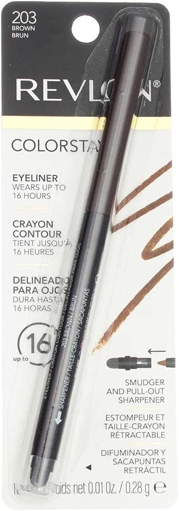 Revlon ColorStay Eyeliner Pencil, Brown [203], 0.01 oz (Pack of 5)