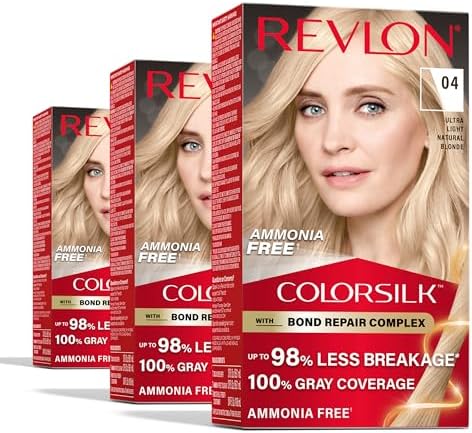 Revlon ColorSilk Bond Repair Hair Color, 04 Ultra Light Natural Blonde, 3pk - Personal Care