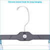 Sswbasics Black Plastic Skirt and Pants Hangers with Clips, 14 in | Anchored chrome swivel - Image 2