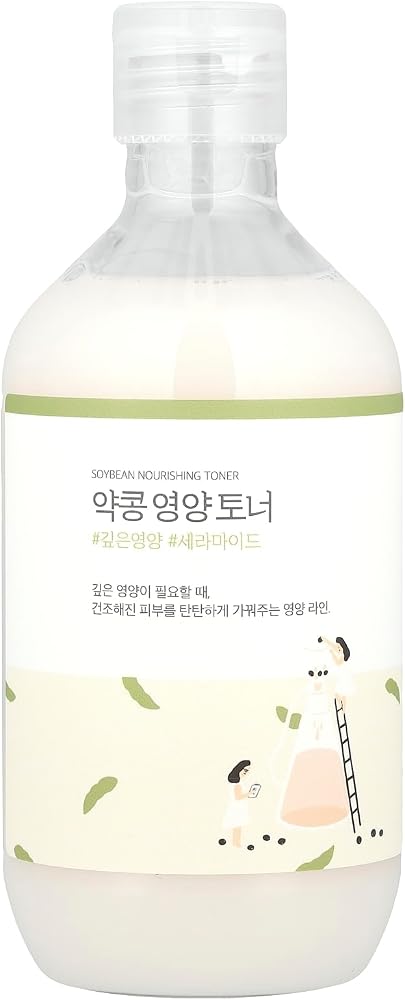 Round LAB Soybean Nourishing Toner (Unscented) | Rejuvenating & Nourishing Toner with Deep Nutrition, Hydration locking and Unscented for Sensitive Skin (10.1fl.oz)