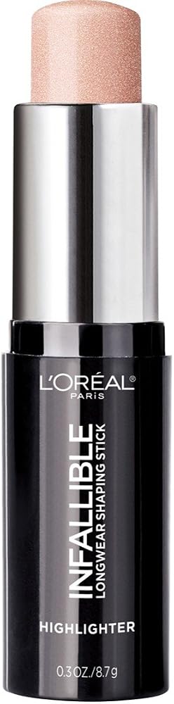 L'Oreal Paris Makeup Infallible Longwear Highlighter Shaping Stick, Up to 24hr Wear, Buildable Cream Highlighter Stick, 41 Slay in Rose, 0.3 oz. - Personal Care