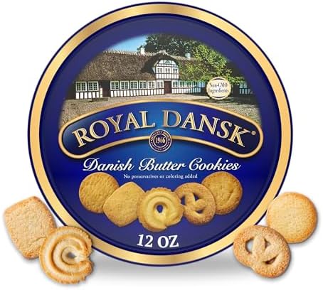 Royal Dansk Butter Cookies, Assorted Snacks Made with Real Butter, 12 Oz