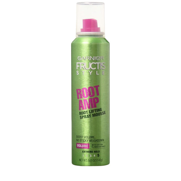 Garnier Fructis Style Root Amp Lifting Spray Mousse, Extreme Hold, 5.0 Oz, 1 Count (Packaging May Vary)