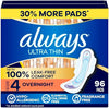 Always Ultra Thin Feminine Pads with Wings for Women, Size 4, Overnight Absorbency, Unscen - Image 1