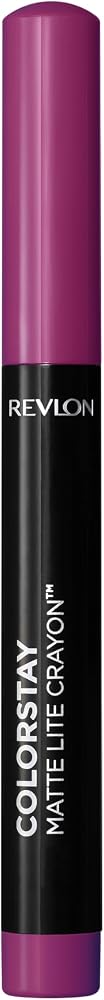 Revlon ColorStay Matte Lite Lipstick Crayon, 005 Sky High, 0.049 oz | Matte lipstick crayon with built-in sharpener. Smudge-proof, water-resistant, non-drying color. 30% lighter feel. - Lip Makeup - Beauty - 001 Tread Lightly - 1 Count (Pack of 1)