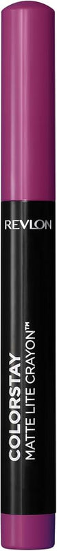 Revlon ColorStay Matte Lite Lipstick Crayon, 005 Sky High, 0.049 oz | Matte lipstick crayon with built-in sharpener. Smudge-proof, water-resistant, non-drying color. 30% lighter feel. - Lip Makeup - Beauty - 001 Tread Lightly - 1 Count (Pack of 1)